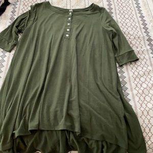 Olive high low dress